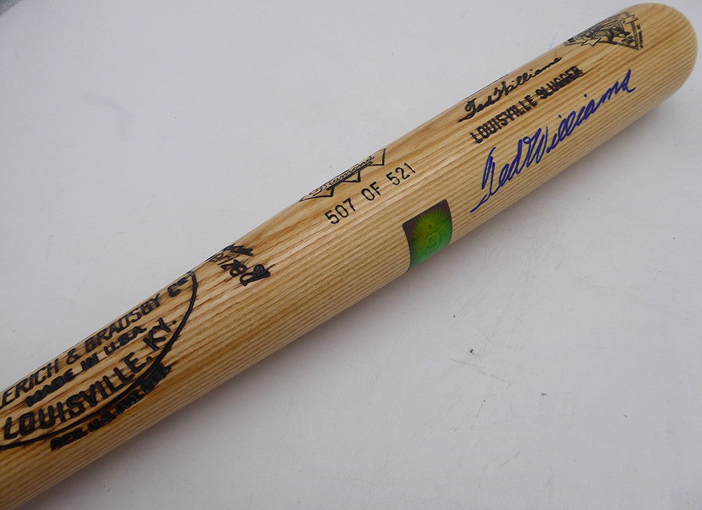 Ted Williams Signed L Slugger Game Model Bat Red Sox #/521 Beckett #AE85510