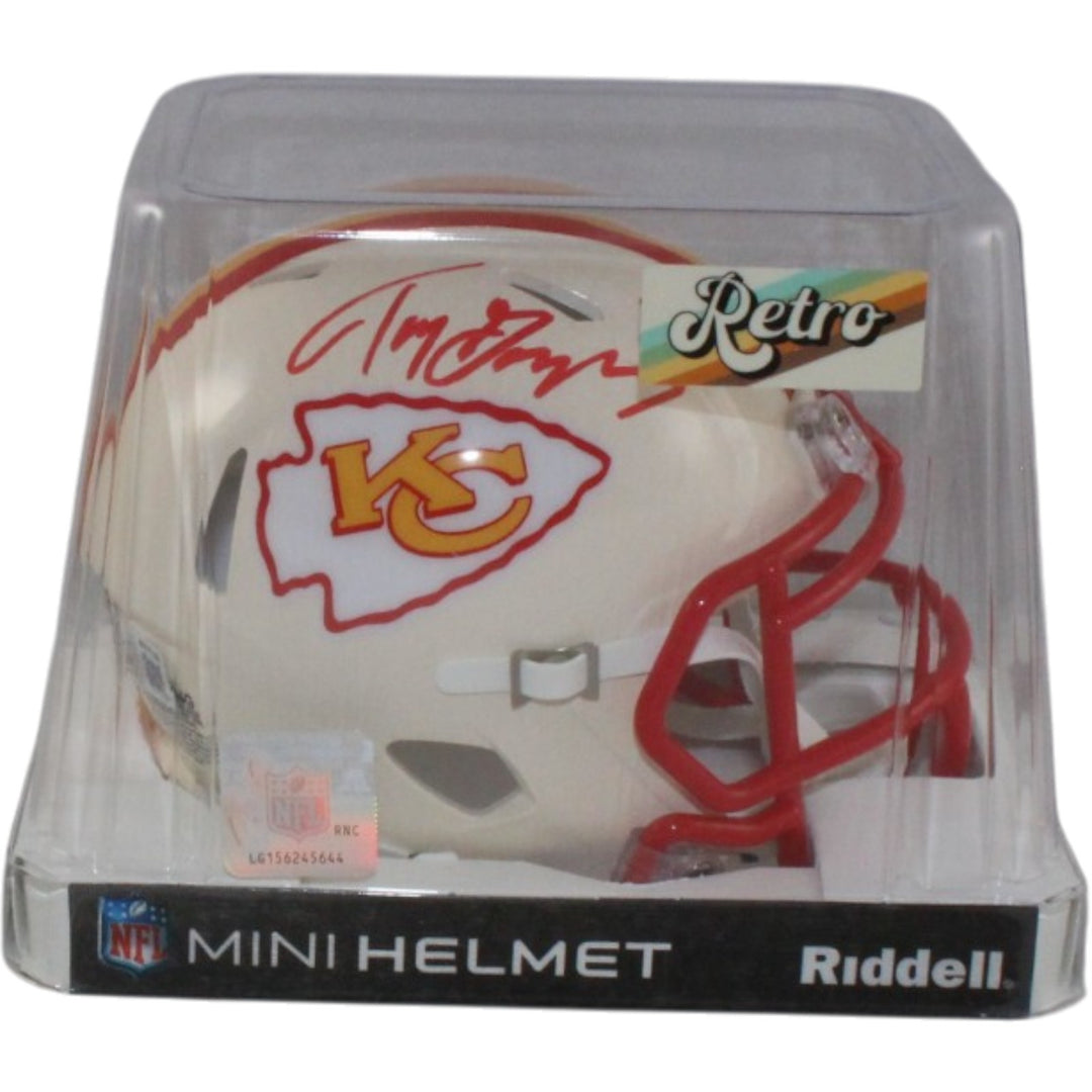Tony Gonzalez Autographed Kansas City Chiefs Retro Mini Helmet Beckett 56418