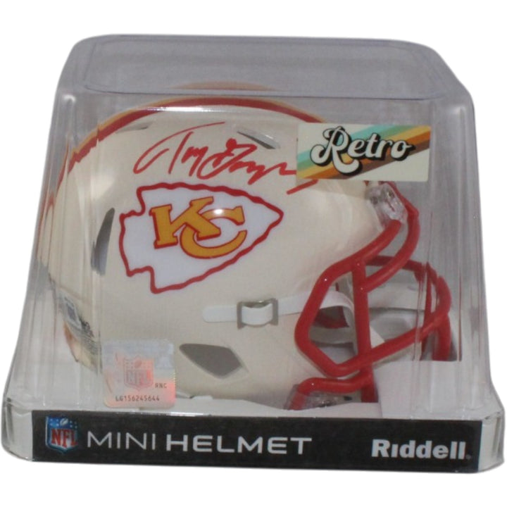 Tony Gonzalez Autographed Kansas City Chiefs Retro Mini Helmet Beckett 56418