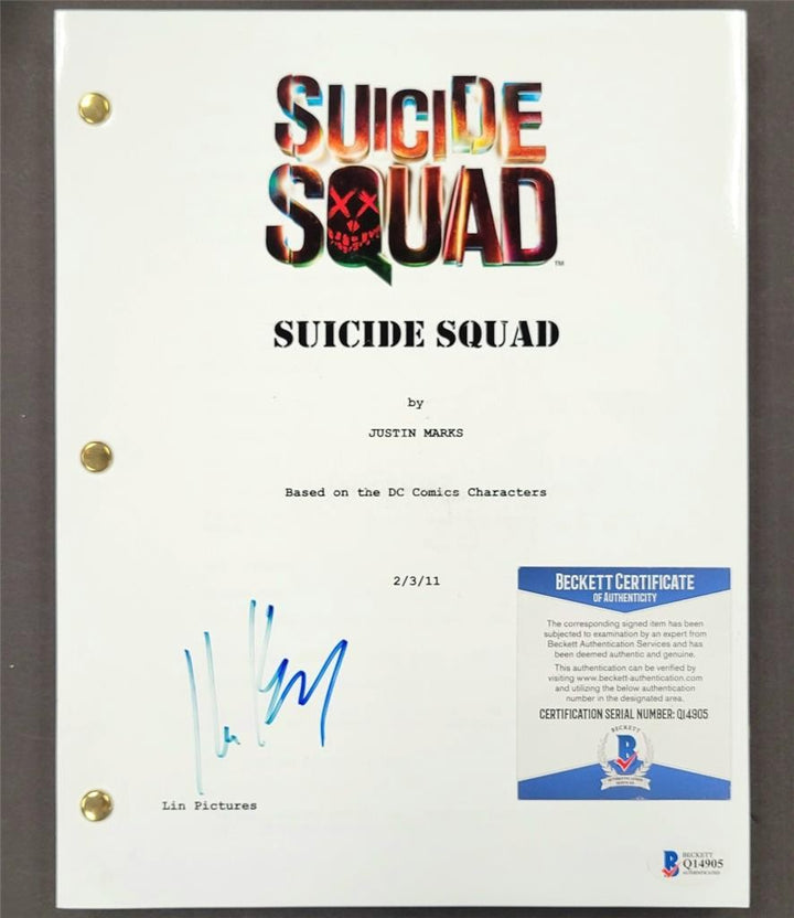 Ike Barinholtz signed Suicide Squad Movie script Griggs autograph  ~ Beckett BAS