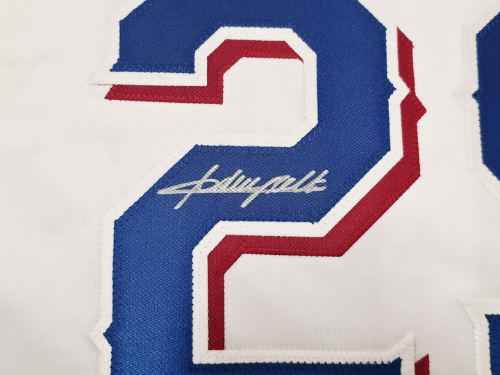 Texas Rangers Adrian Beltre Autographed White Jersey JSA