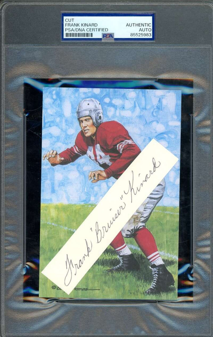 Frank Bruiser Kinard PSA DNA Signed Goal Line Art Card Cut GLAC Autograph