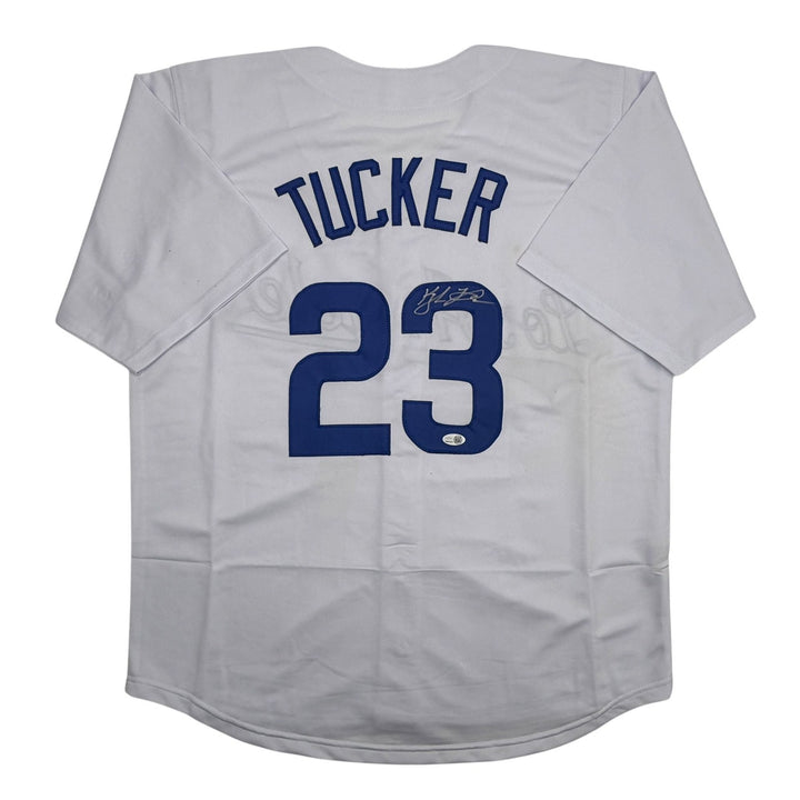 Autographed/Signed Kyle Tucker Los Angeles White Baseball Jersey JSA COA