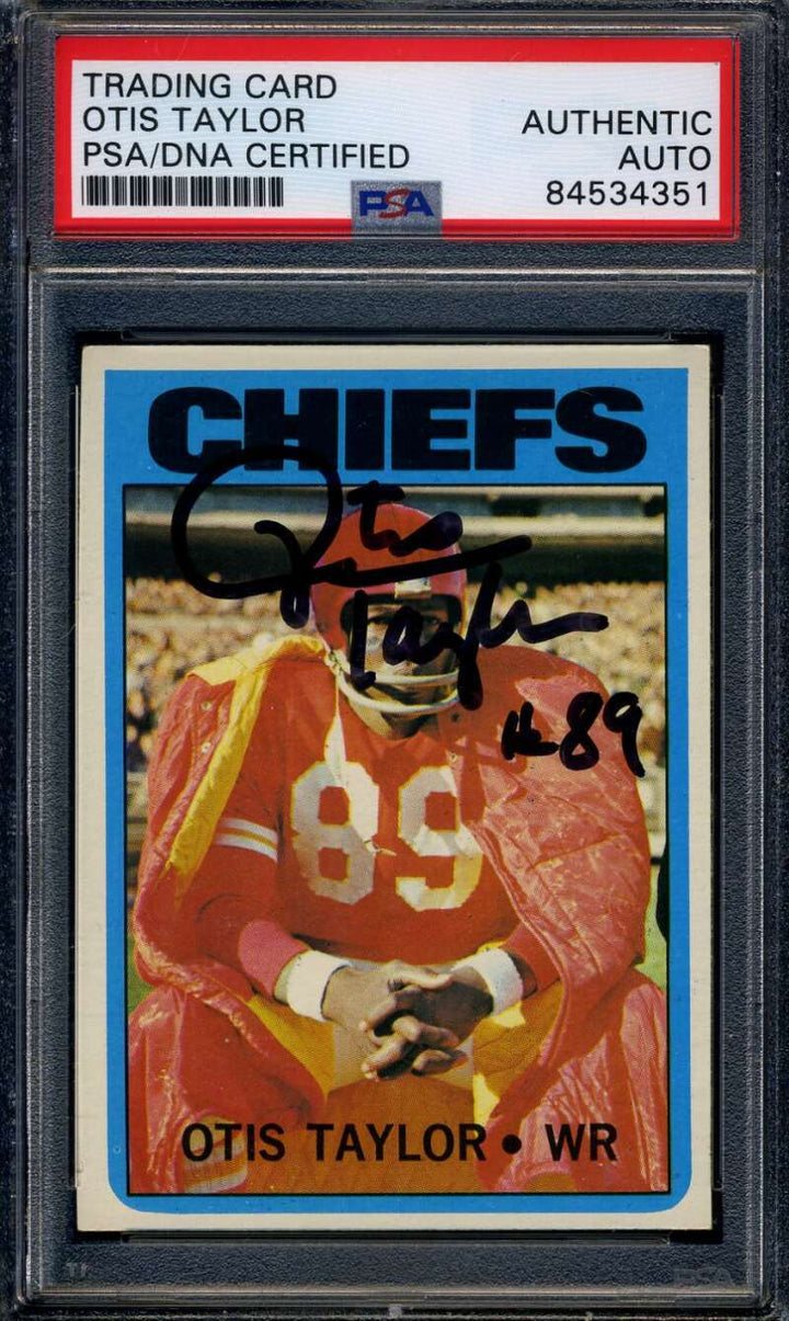 Otis Taylor PSA DNA Coa Signed 1972 Topps Autograph