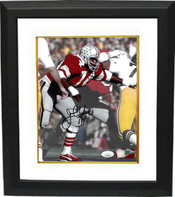 John Hicks signed Ohio State Buckeyes NCAA 8X10 Photo Custom Framed #74 - JSA