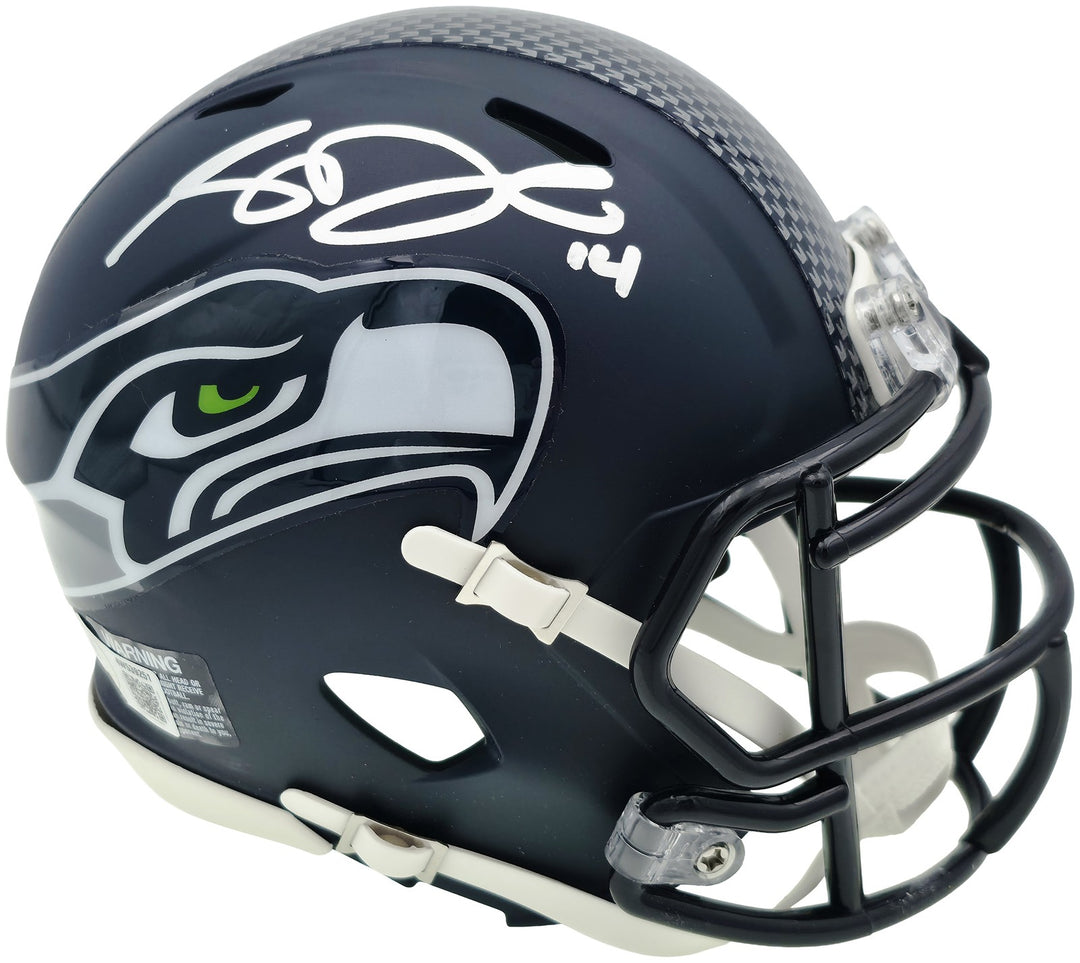 Sam Darnold Signed Seattle Seahawks Blue Speed Mini Helmet Beckett Witness