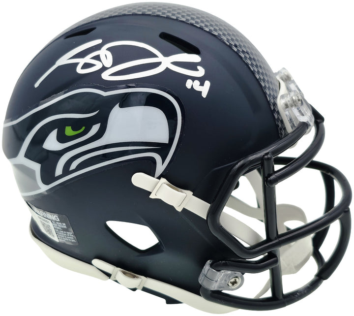Sam Darnold Signed Seattle Seahawks Blue Speed Mini Helmet Beckett Witness