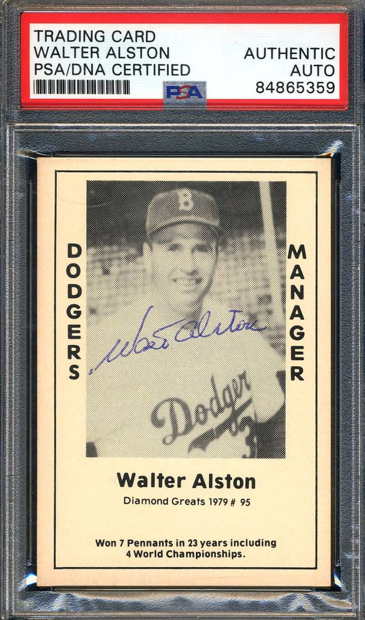 Walter Alston PSA DNA Signed 1979 Diamond Greats Autograph
