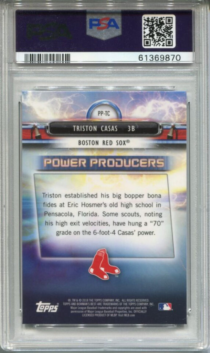 Graded 2018 BWMs Best Triston Casas #PPTC Power Producers Baseball Card PSA 10