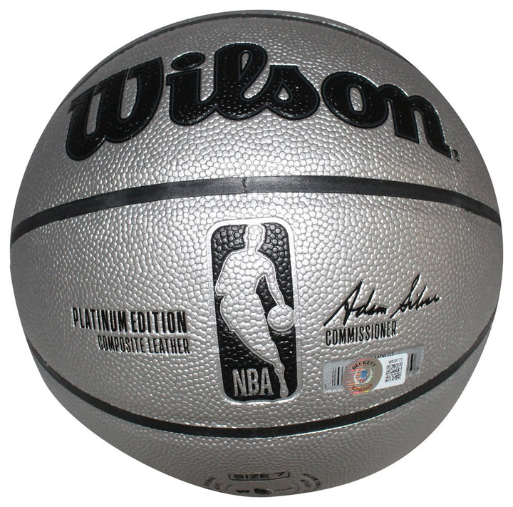 Shaquille O'Neal Autographed Los Angeles Lakers Silver Basketball Beckett 40875