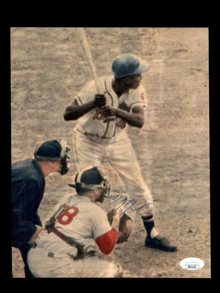 Hank Aaron JSA Coa Signed Vintage 1960`s 8x10 Photo Autograph