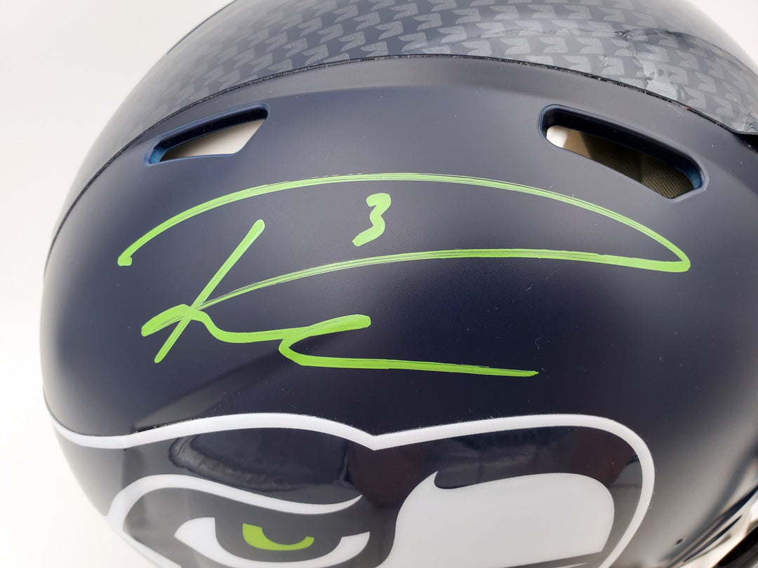 Russell Wilson Signed Seattle Seahawks Full Size Speed Helmet In Green RW Holo