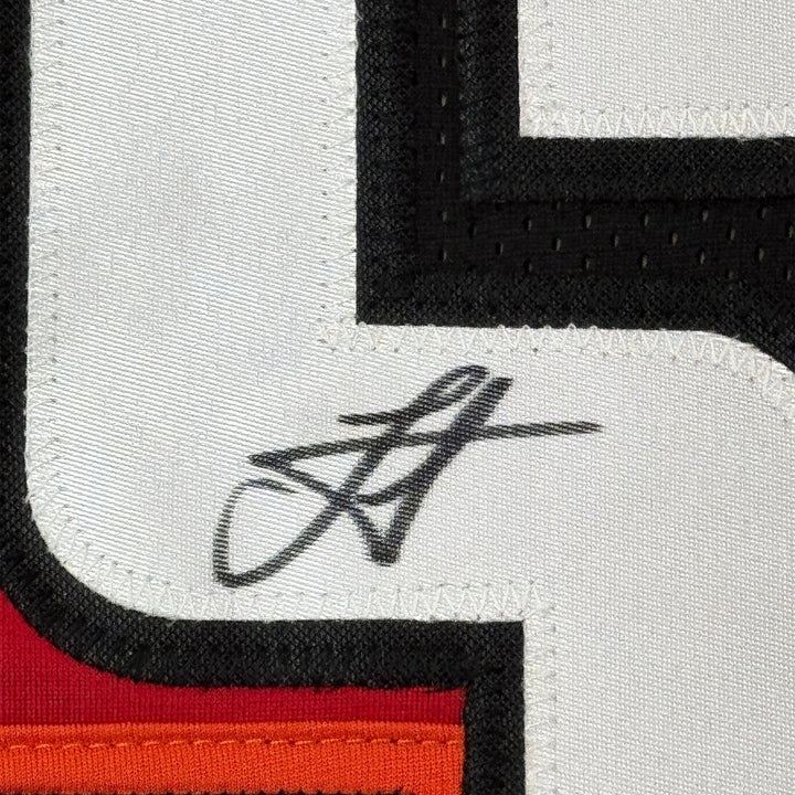 Framed Signed Nikola Jokic 35x39 Denver Black Rainbow Jersey JSA COA