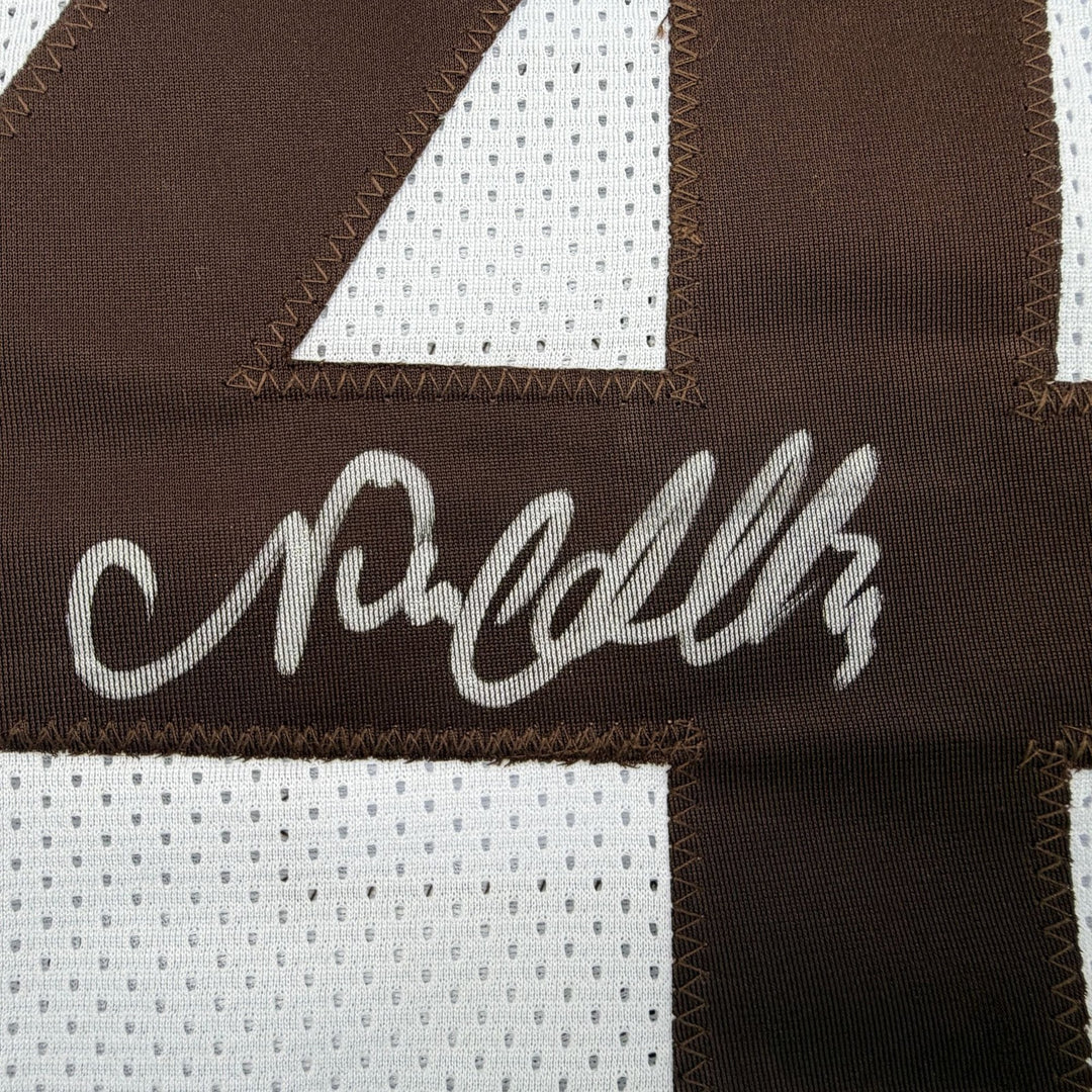 Autographed/Signed Nick Chubb Cleveland White Football Jersey Beckett COA