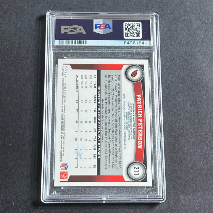 2011 Topps Chrome #211 Patrick Peterson Signed Card PSA Auto 10 Slabbed Cardinal