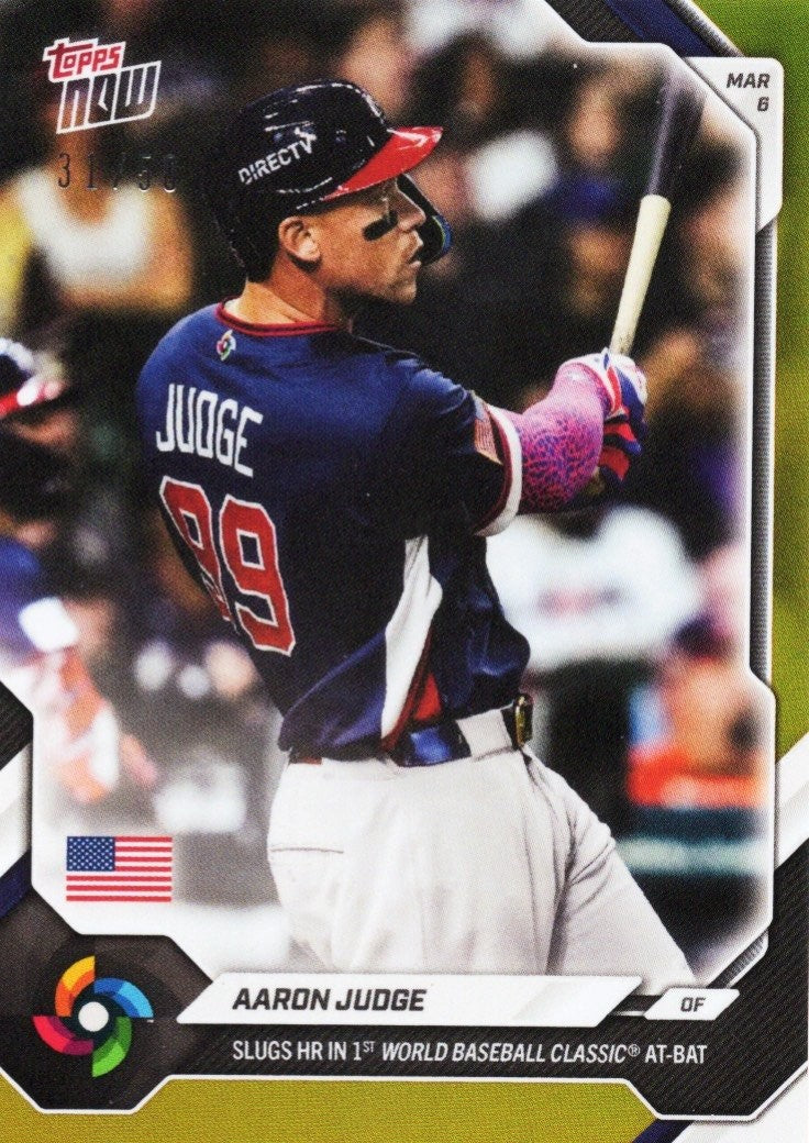 2026 Topps Now WBC Aaron Judge #WB8 Gold Foil /50 Team USA Baseball Card
