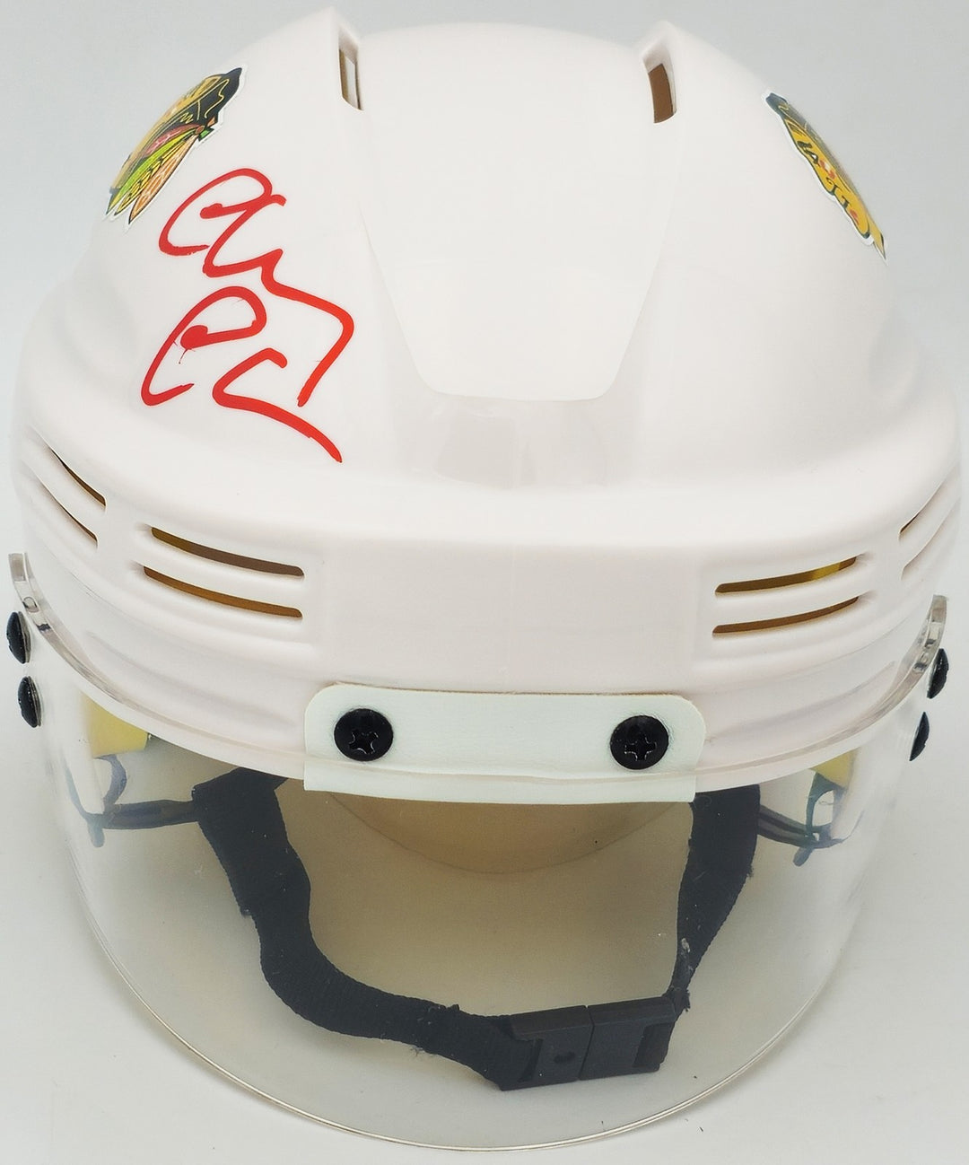 Chevy Chase Auto Blackhawks White Speed Mini Helmet Christmas Vacation Beckett