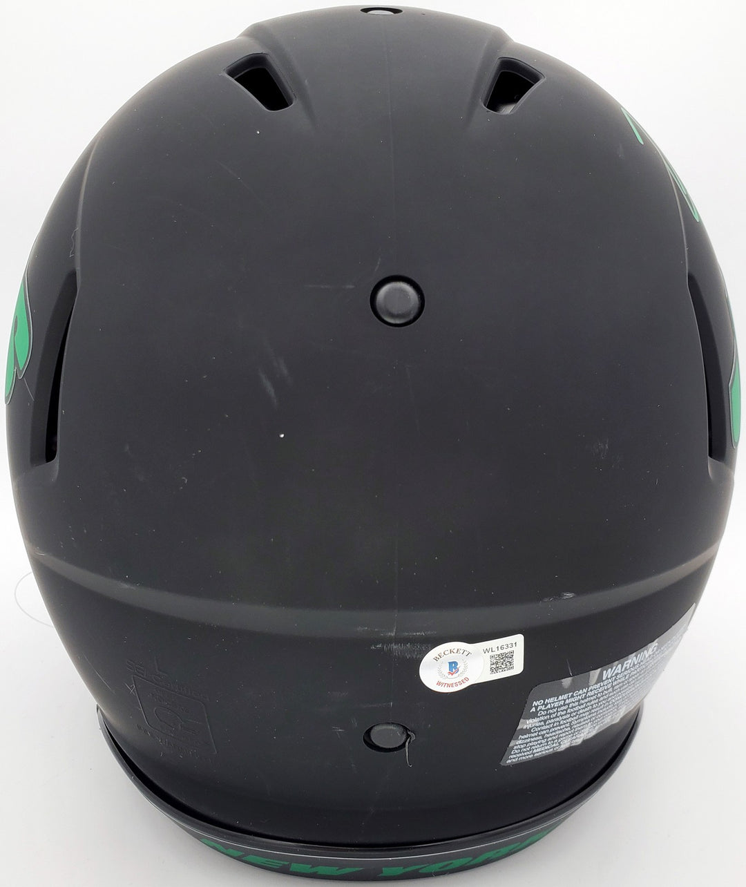 Zach Wilson Signed Jets Eclipse Black Full Size Authentic Speed Helmet Beckett