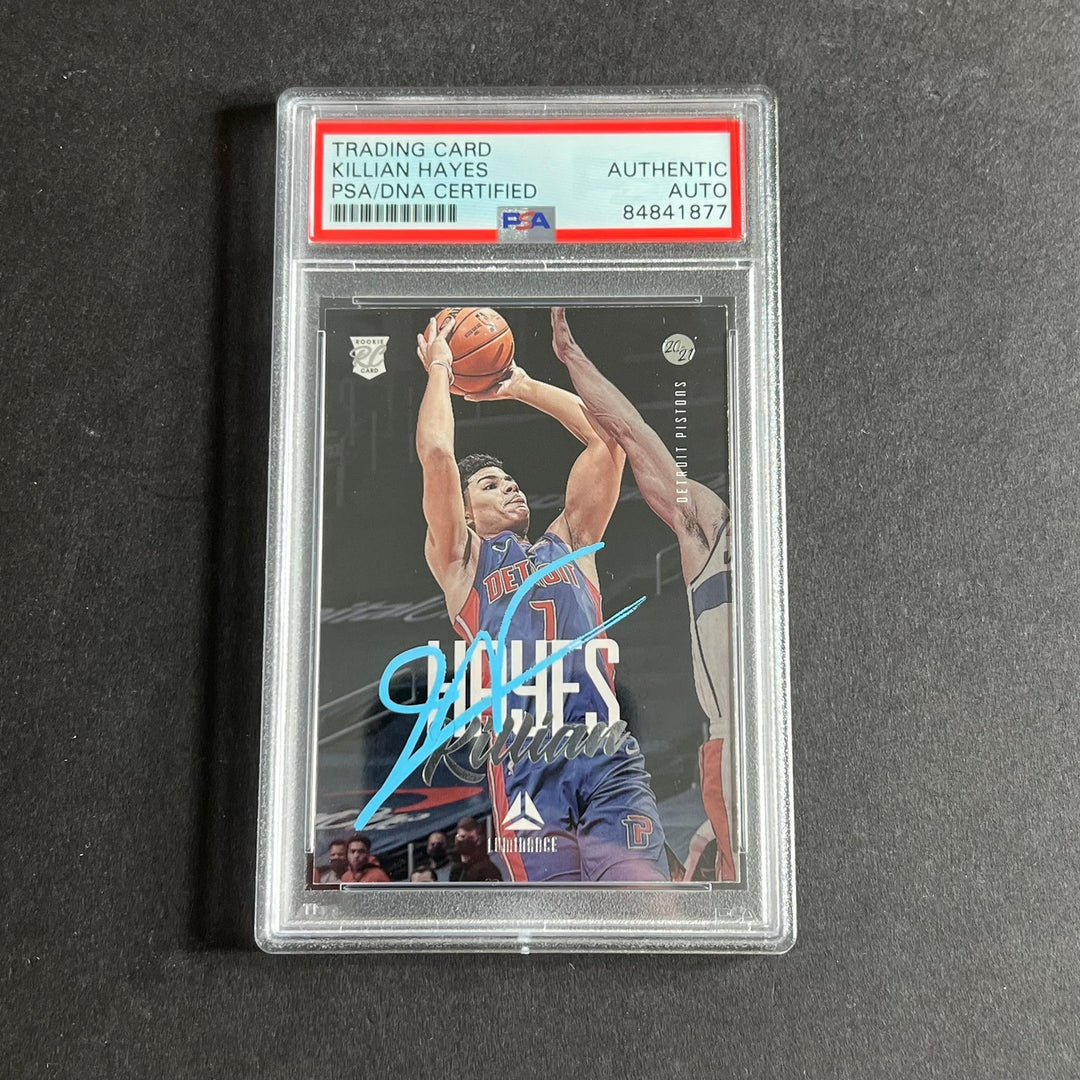 2020-21 Panini Luminance #156 Killian Hayes Signed Card AUTO PSA Slabbed RC Pist
