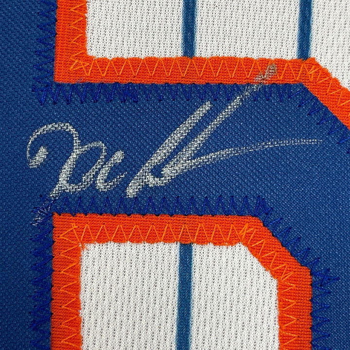 FRAMED Signed DWIGHT DOC GOODEN 35x39 NY Pinstripe Jersey PSA COA