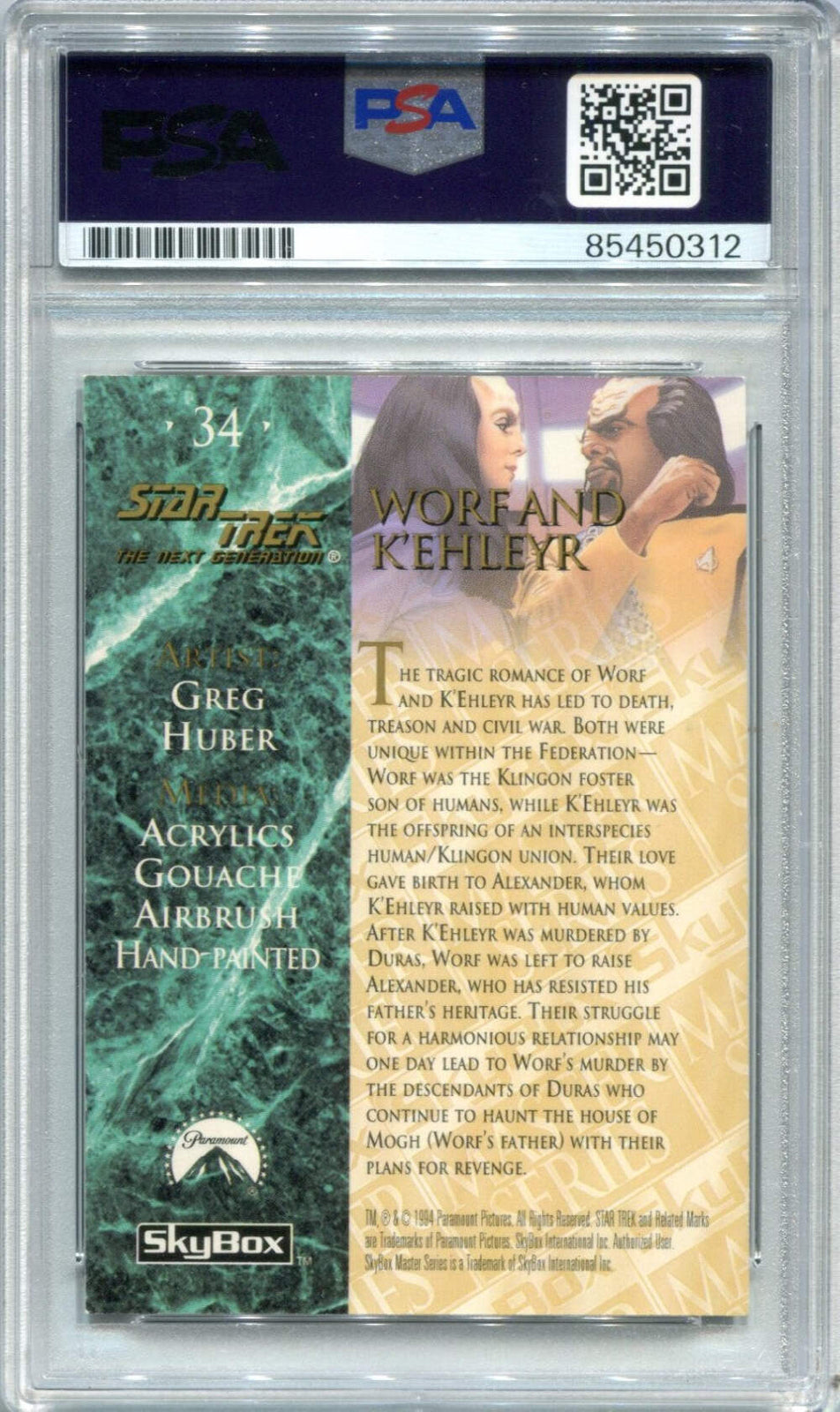 Michael Dorn 1994 Skybox Star Trek The Next Generation #34 PSA Authentic Auto Ca