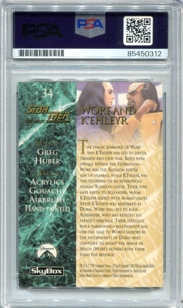 Michael Dorn 1994 Skybox Star Trek The Next Generation #34 PSA Authentic Auto Ca