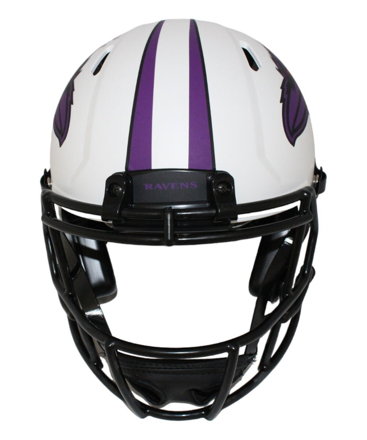 Ray Lewis Signed Baltimore Ravens Authentic Lunar Helmet 2 insc. Beckett 41204