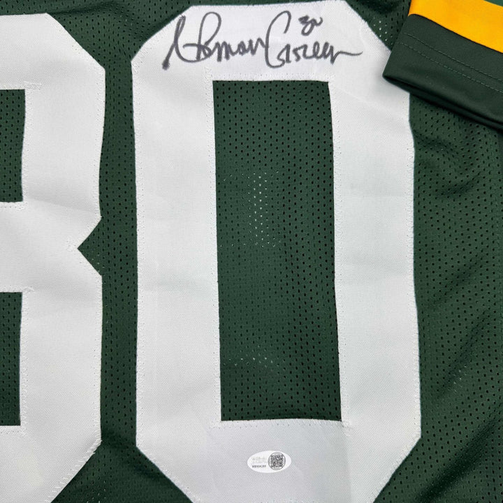 Autographed/Signed Ahman Green Green Bay Green Jersey Beckett BAS COA