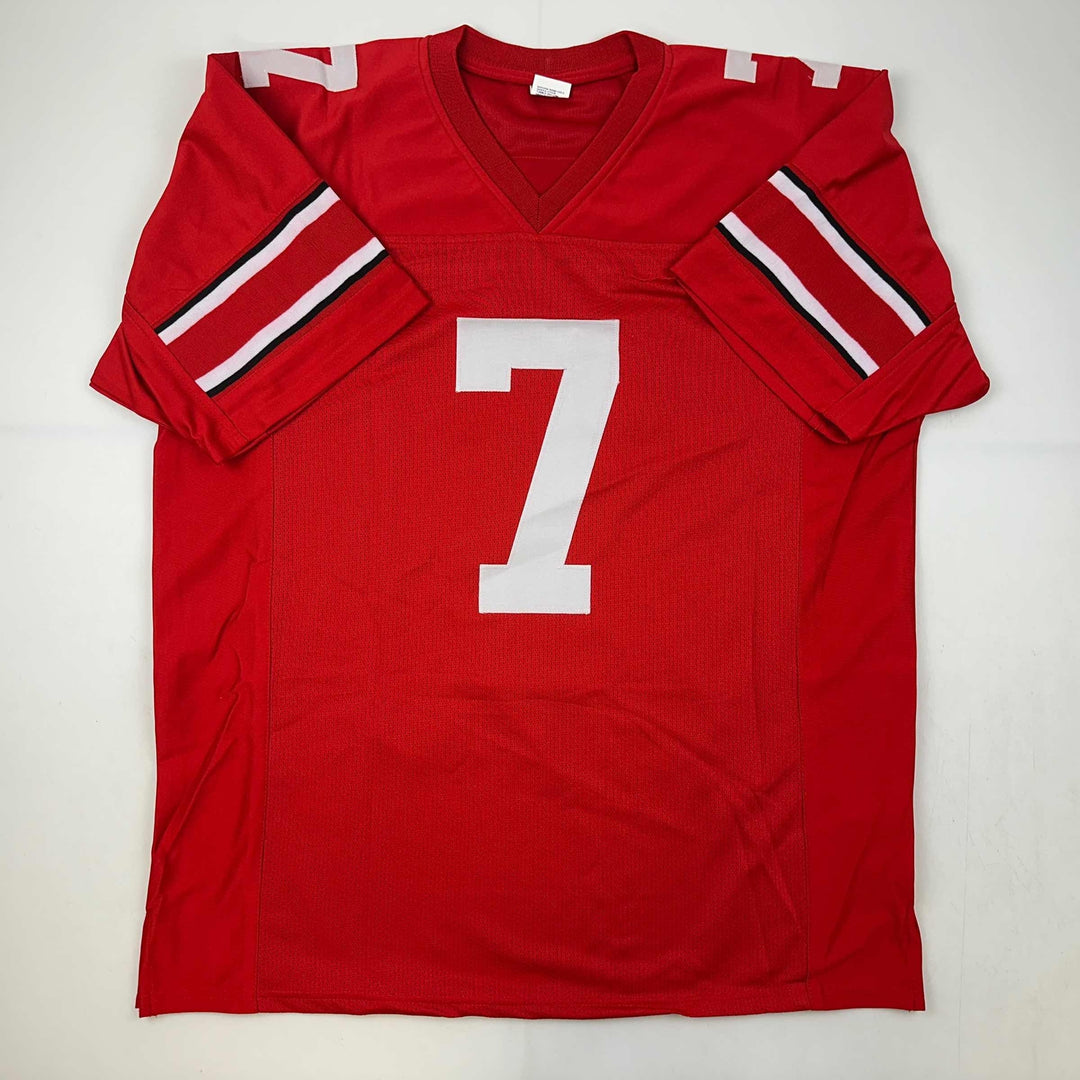 Facsimile Autographed Dwayne Haskins Jr. Ohio State Red Reprint Jersey Men's XL