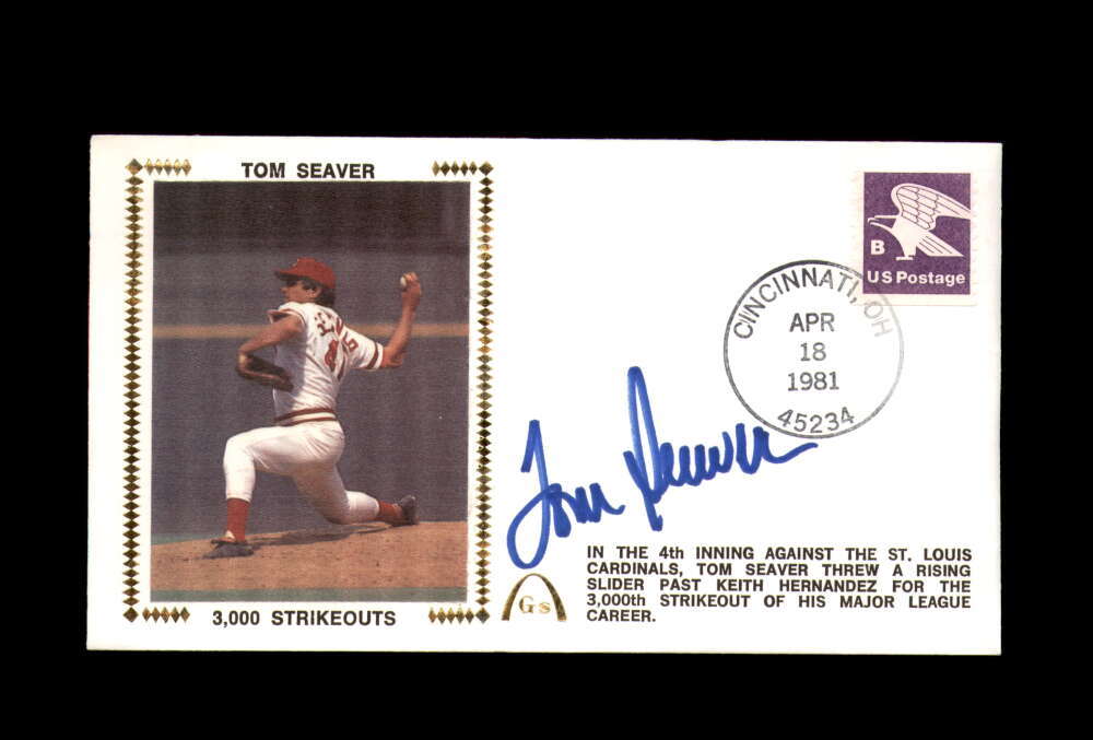 Tom Seaver PSA DNA Signed FDC First Day Cover Cache 3000 Strikeouts Autograph