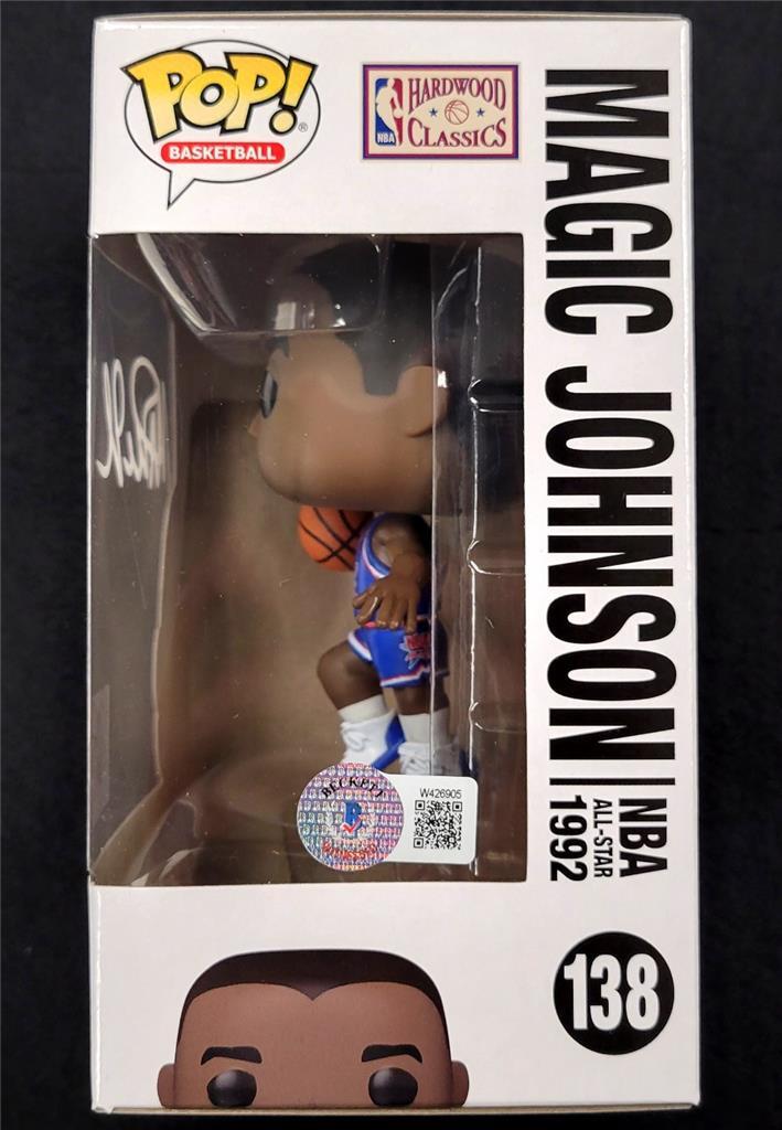 Magic Johnson signed 92 NBA All-Star Funko Pop! Lakers (B) ~ Beckett BAS Witness