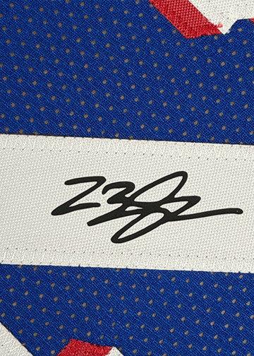 Framed Facsimile Autographed LeBron James 35x39 76ers Blue Reprint Jersey