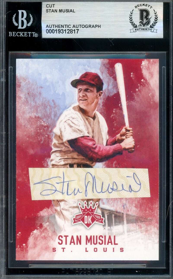 Stan Musial Beckett BAS Signed 2017 Panini Diamond Kings Cut Autograph