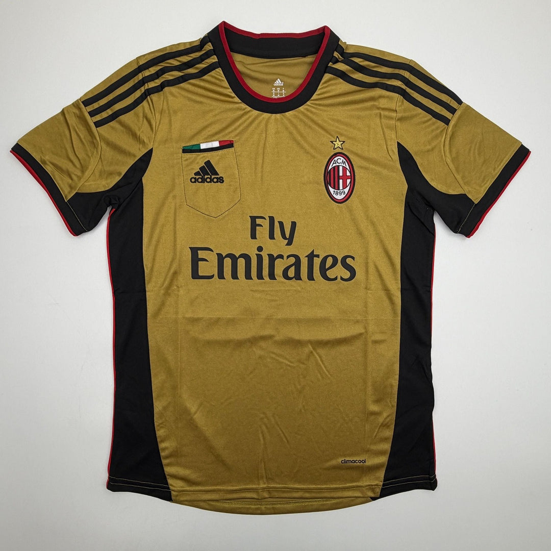 Autographed/Signed Ricardo Kaka AC Milan Gold Soccer Jersey Beckett BAS COA