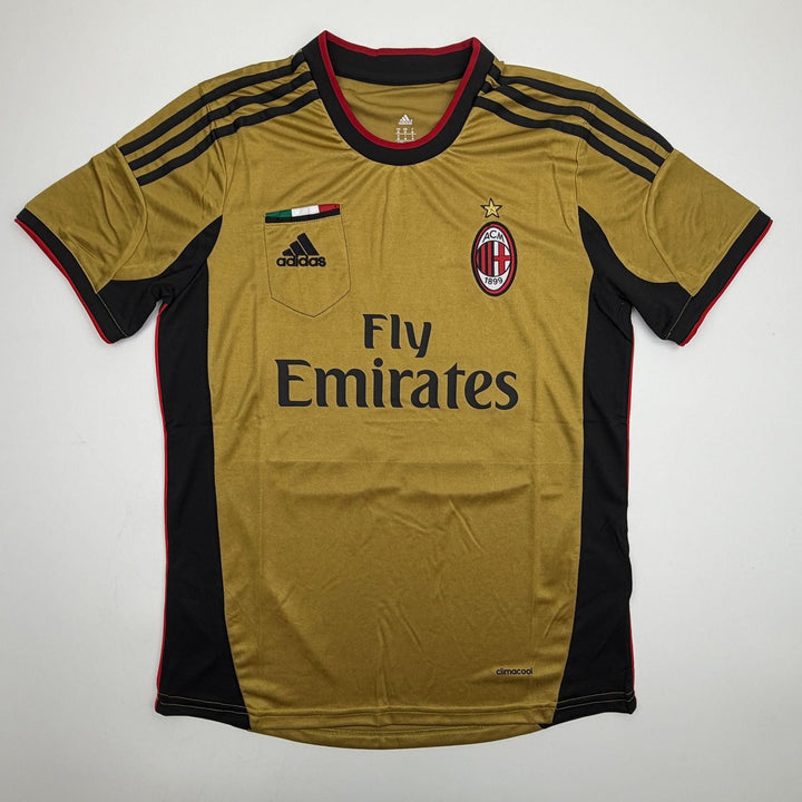 Autographed/Signed Ricardo Kaka AC Milan Gold Soccer Jersey Beckett BAS COA