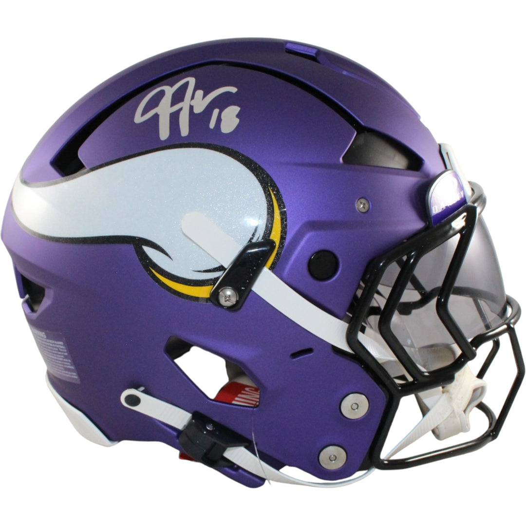 Justin Jefferson Autographed Minnesota Vikings Axiom F/S Helmet Beckett W 58221