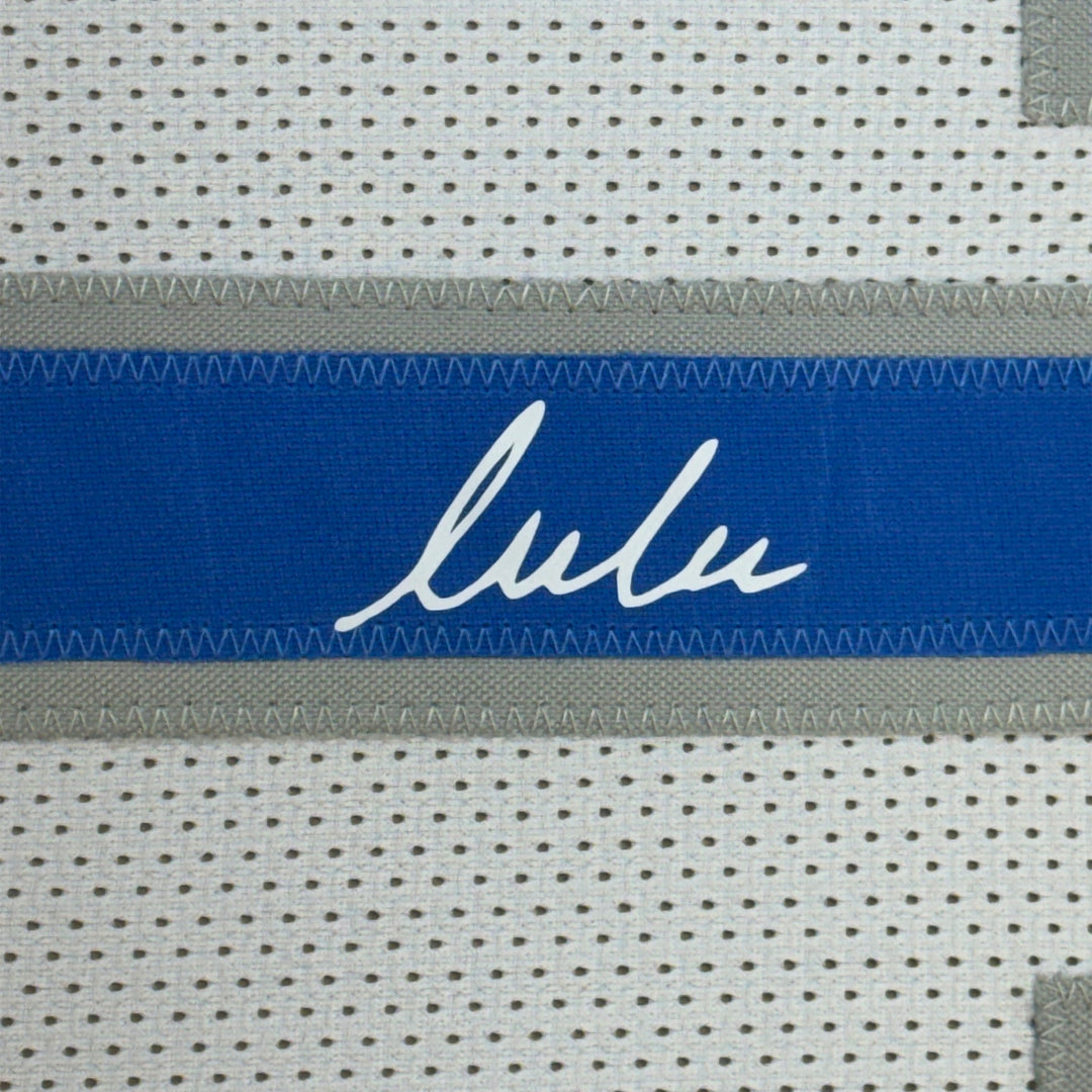 Framed Facsimile Autographed Luka Doncic 33x42 White Reprint Laser Auto Jersey