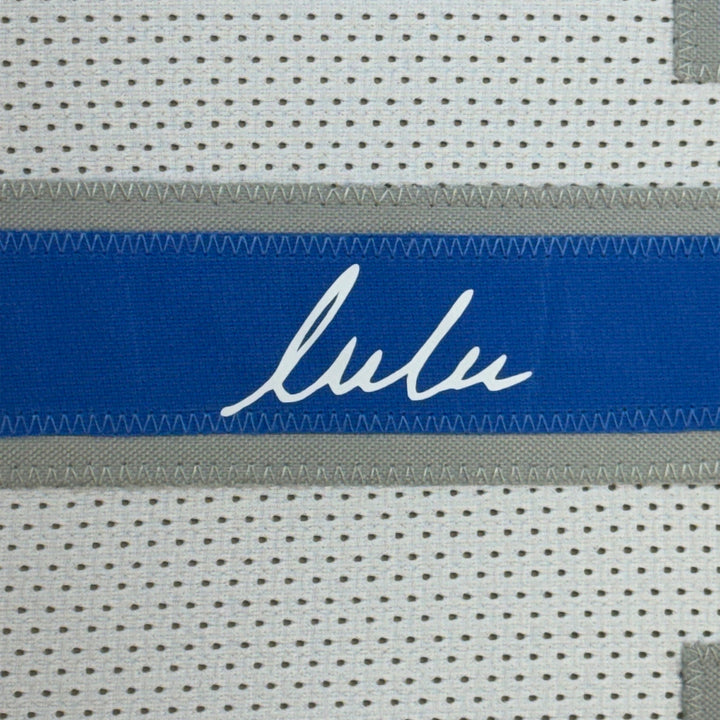Framed Facsimile Autographed Luka Doncic 33x42 White Reprint Laser Auto Jersey