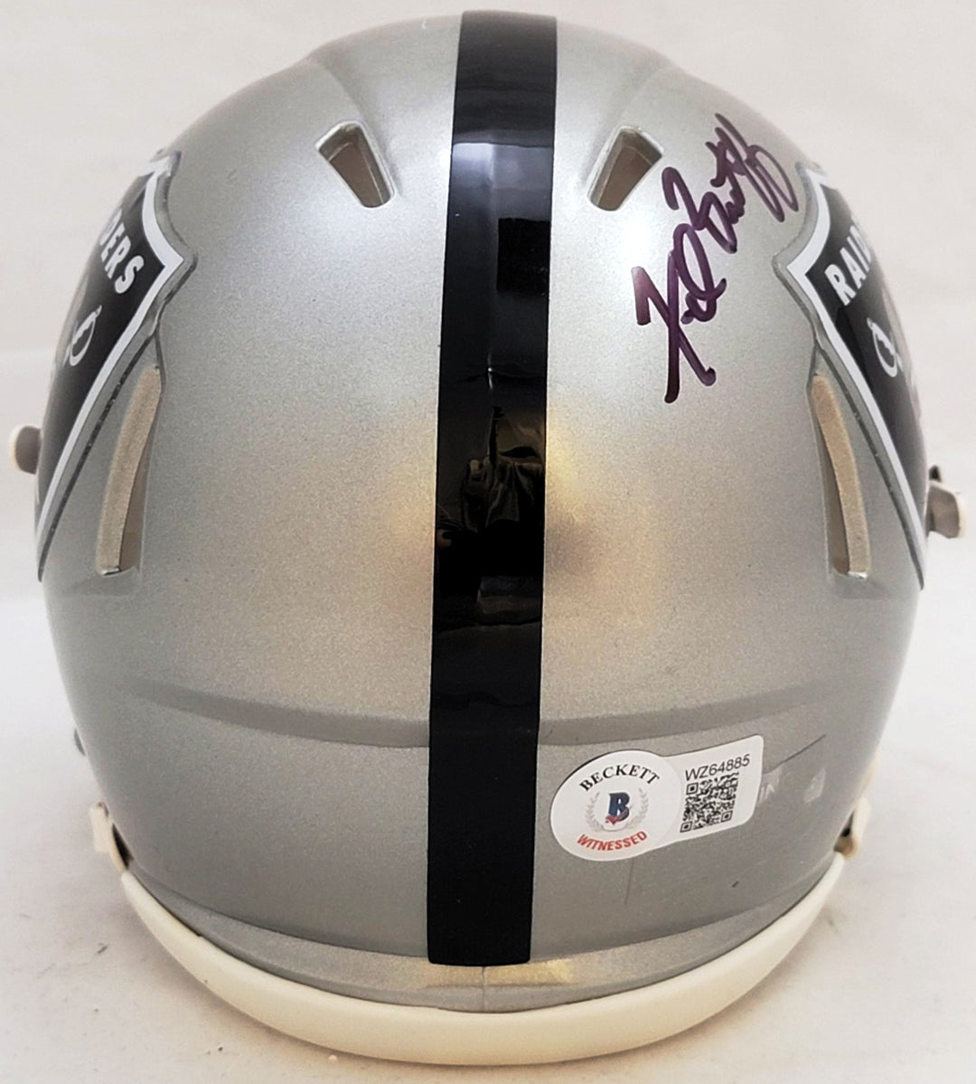 Fred Biletnikoff Signed Oakland Raiders Flash Gray Speed Mini Helmet Beckett Wit