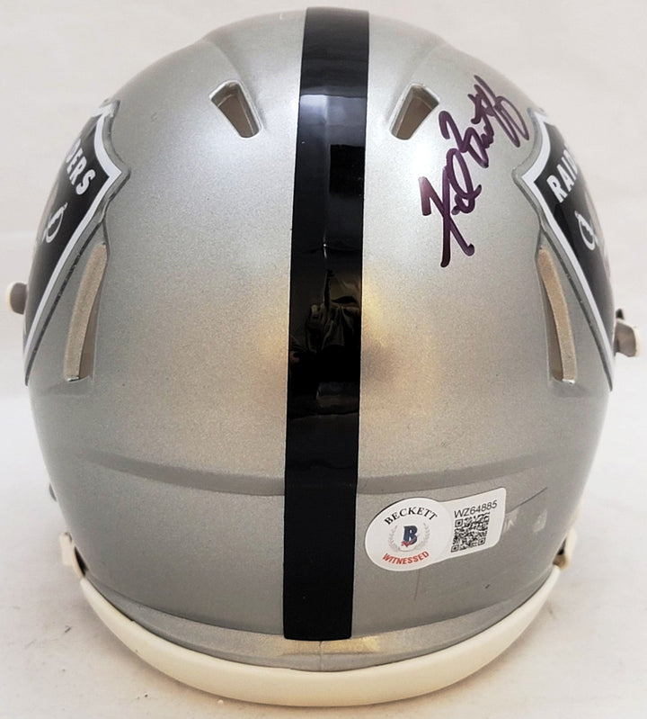 Fred Biletnikoff Signed Oakland Raiders Flash Gray Speed Mini Helmet Beckett Wit
