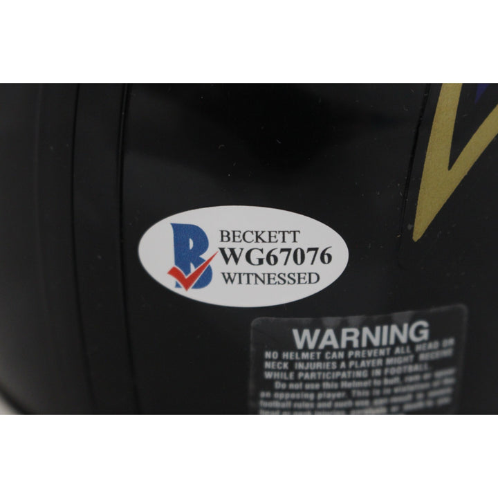 Ray Lewis Autographed/Signed Baltimore Ravens Mini Helmet HOF BAS 27182
