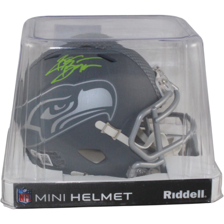 Brian Bosworth Autographed Seattle Seahawks Slate Mini Helmet Beckett WIT 54739