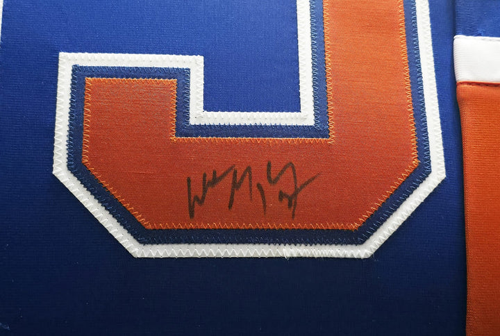 Edmonton Oilers Wayne Gretzky Signed Framed Blue & Orange Jersey Beckett BAS QR