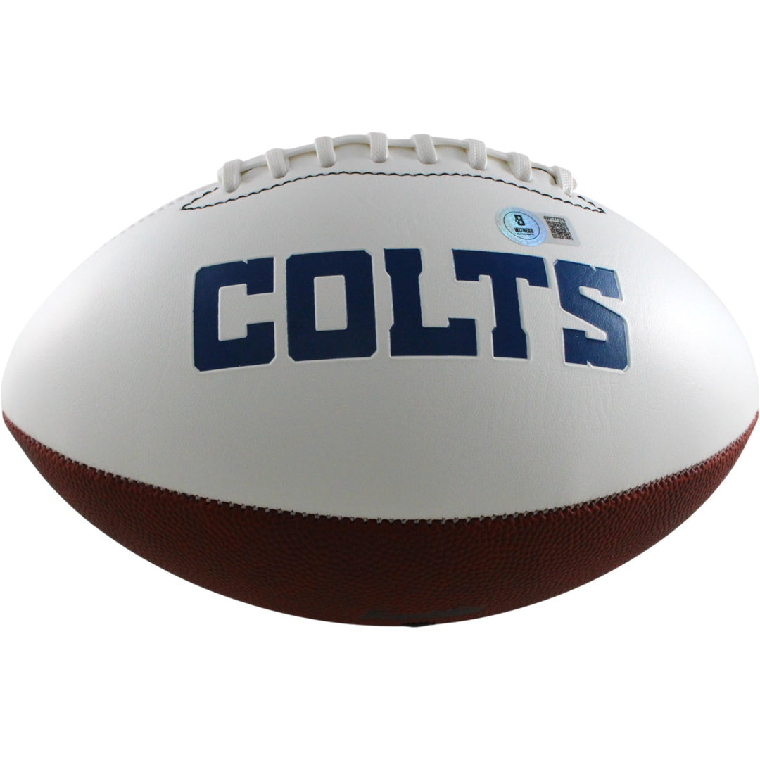 Edgerrin James Autographed Indianapolis Colts Logo Football HOF Beckett 54299