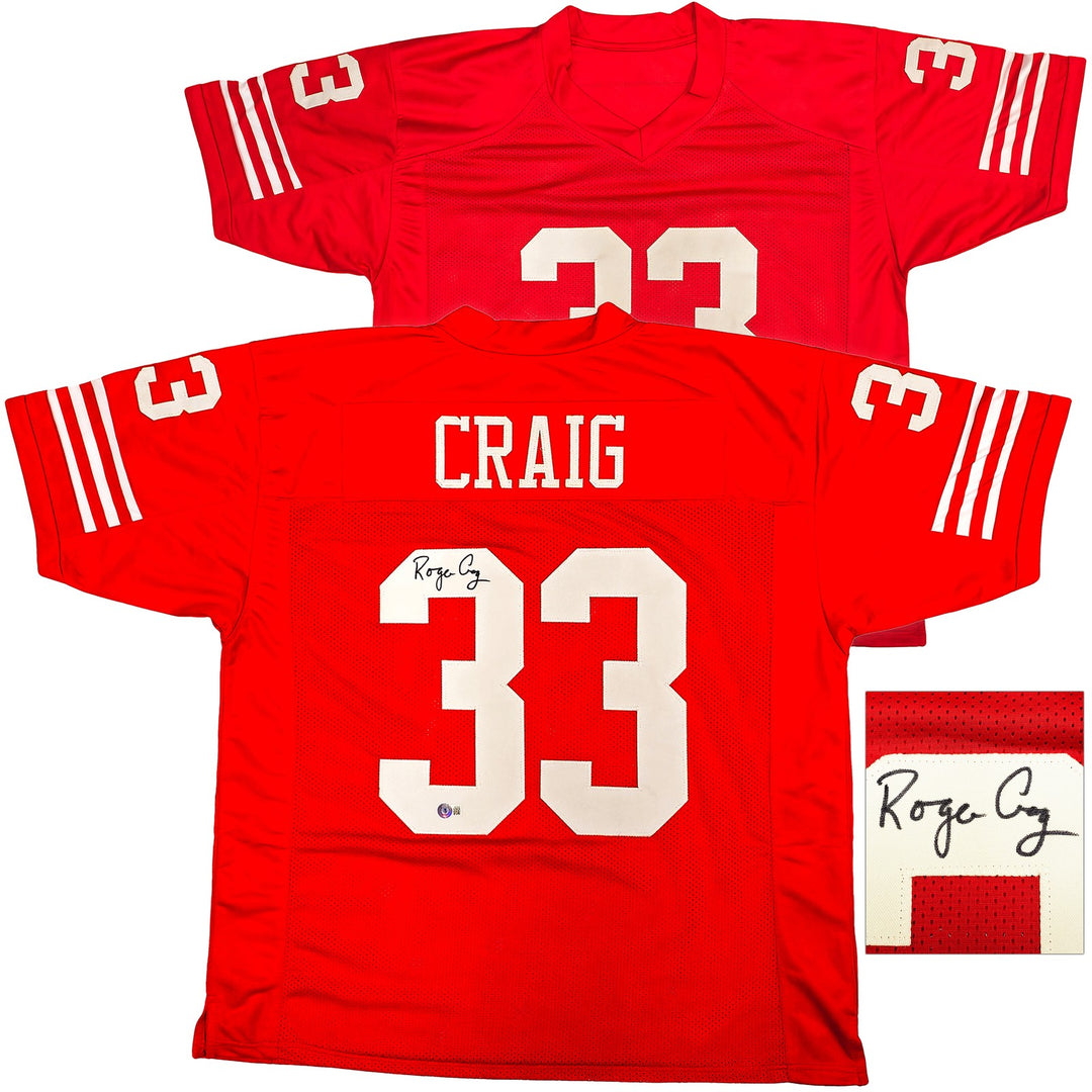 San Francisco 49ers Roger Craig Signed Red Jersey Beckett Witness
