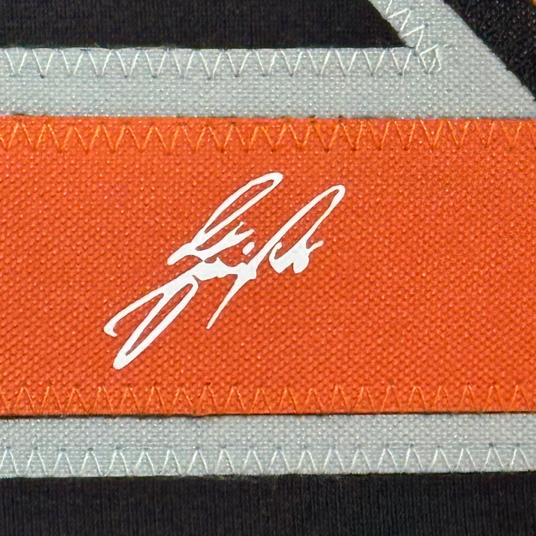 Framed Facsimile Autographed Jose Fernandez 35x39 Miami Black Reprint Jersey