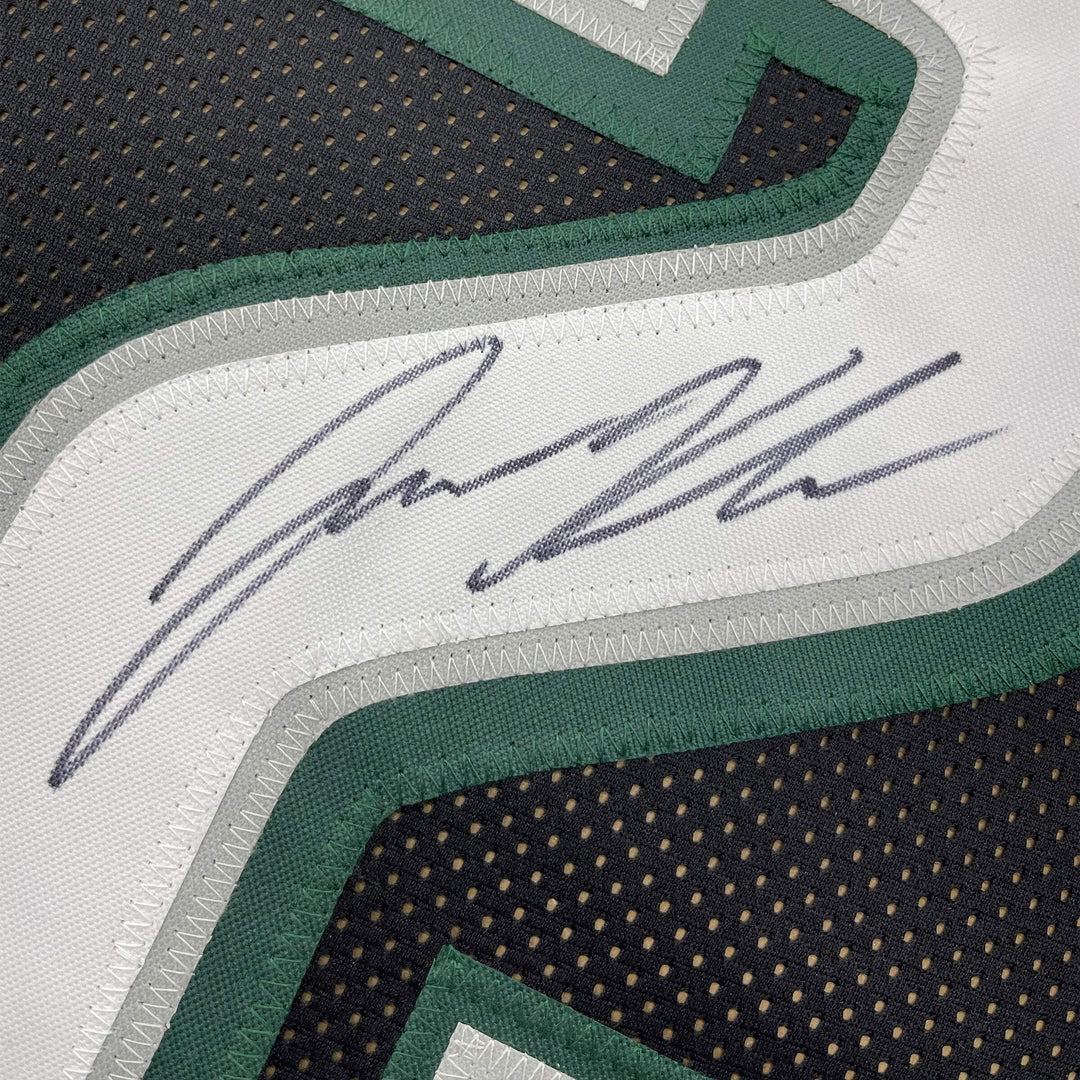 FRAMED Autographed/Signed JASON KELCE 33x42 Philadelphia Black Jersey PSA COA