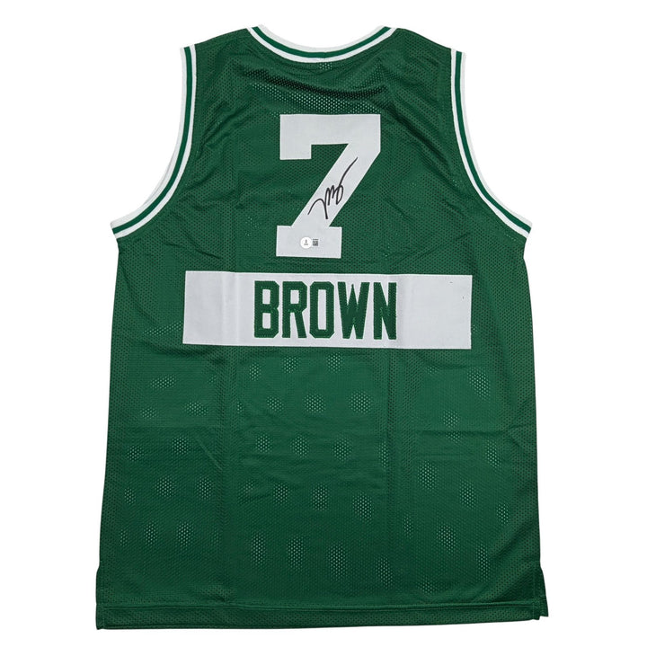 Autographed/Signed Jaylen Brown Boston Green City Edition Jersey Beckett BAS COA