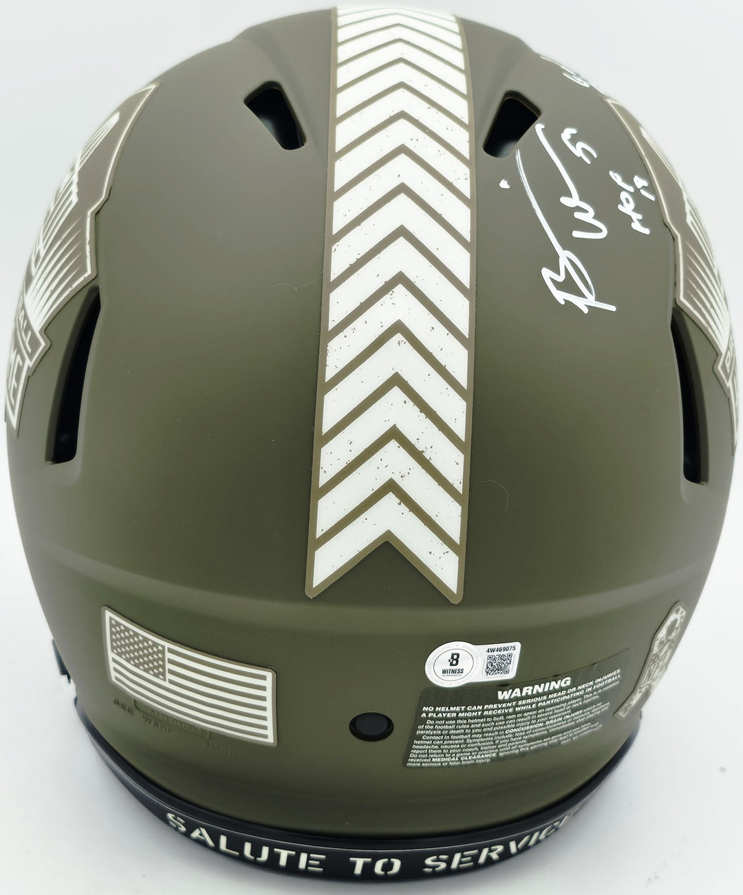 Brian Urlacher Auto Bears Army Salute Full Size Authentic Helmet Bears HOF 18