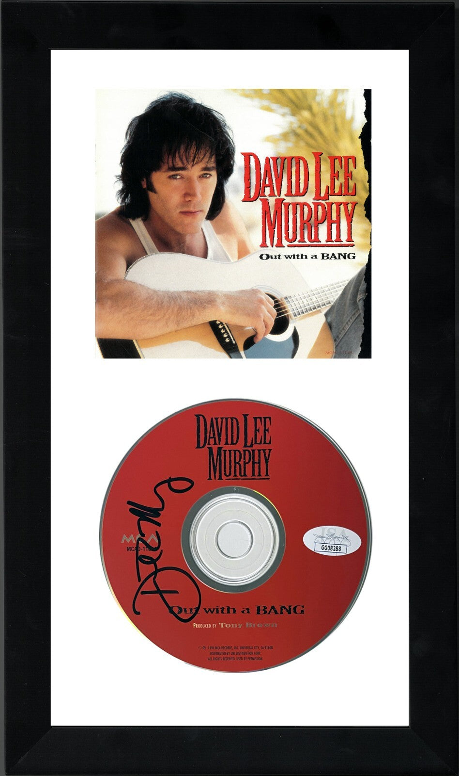 David Lee Murphy signed 1994 Out With a Bang Album CD w/Cover Booklet Framed-JSA